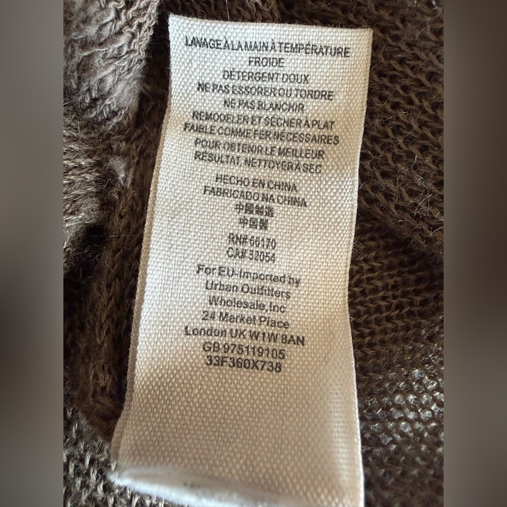 Free People Open Knit Green Brown Duster Cardigan Sweater Women’s Extra Small XS - Picture 10 of 14